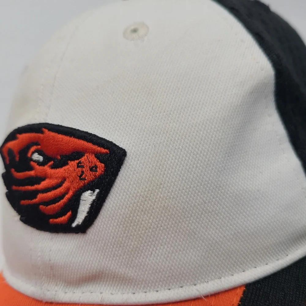 Youth Oregon State Beavers Hat Fitted Mesh Nike White Orange Black NCAA Dri-Fit